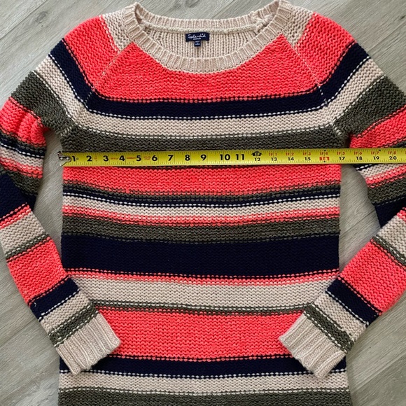 Splendid Colorful Multi-Striped Knit Crew Neck Long Sleeve Sweater Medium - Picture 6 of 10